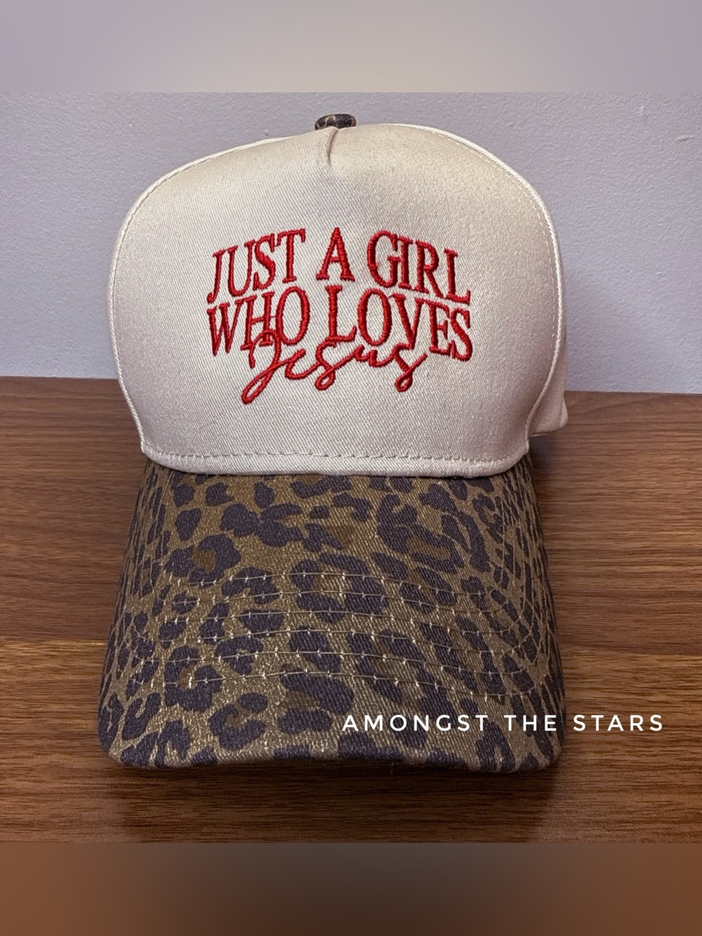 Just A Girl Who Loves Jesus Leopard Print Snapback Hat Cap